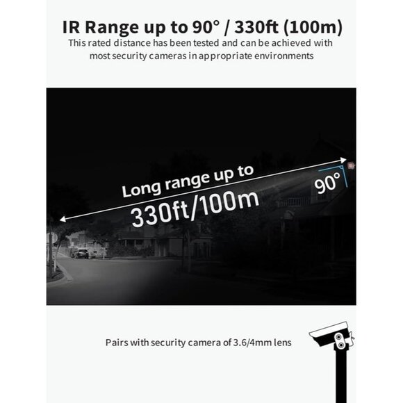 Lonnky IR Illuminators 30 LEDs 850nm Long Range Illuminator Up to 330ft - Picture 4 of 5
